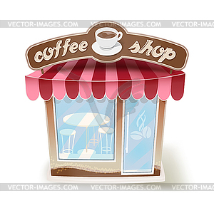 Cartoon coffee shop - royalty-free vector clipart