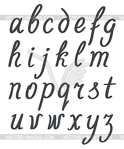 Hand lettering simple alphabet set. lowercase - vector clipart