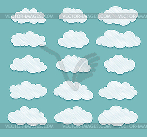 Set of clouds drawing - vector image