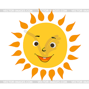 Baby sun smiling - vector clip art