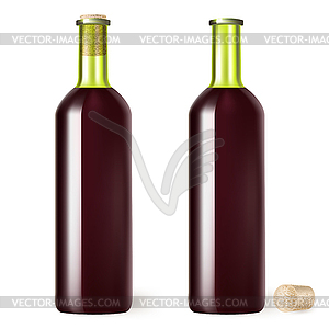 Red wine bottle - vector clipart