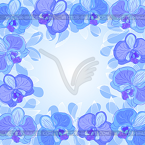 Orchid frame - vector clip art