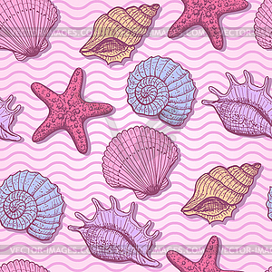 Sea seamless pattern - vector clipart