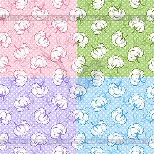 Seamless patterns with cotton buds - vector clipart
