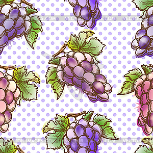 Seamless pattern with grape - vector clipart