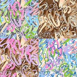 Set of abstract art seamless patterns - vector clipart