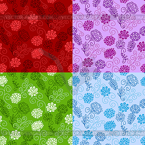 Seamless floral pattern - vector clipart