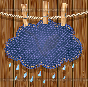 Rain cloud on clothesline - vector image