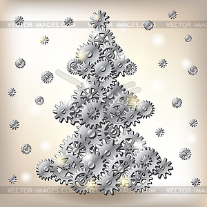 Mechanical Christmas tree - vector clipart