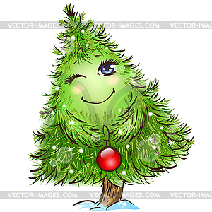 Cute little christmas tree - vector clip art