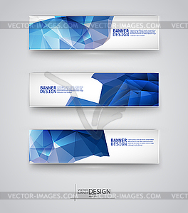 Set of Banners with Multicolored Polygonal Mosaic - vector clip art