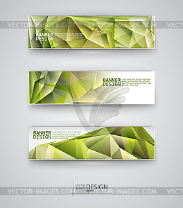 Set of Banners with Multicolored Polygonal Mosaic - vector clipart / vector image