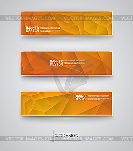 Set of Banners with Multicolored Polygonal Mosaic - vector image