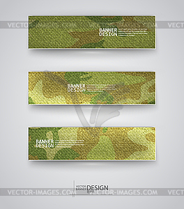 Set of abstract banner with khaki background.  - vector image