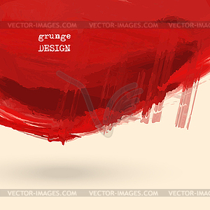 Grunge background with bright red splash - color vector clipart