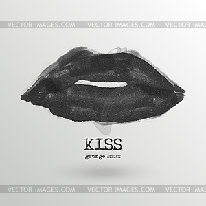 Painted Lips design - vector image