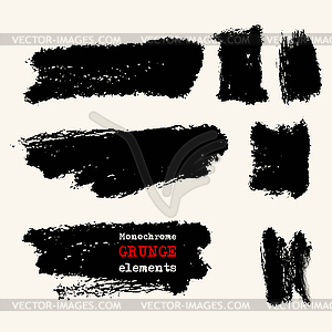 Set of black brush strokes - vector clip art