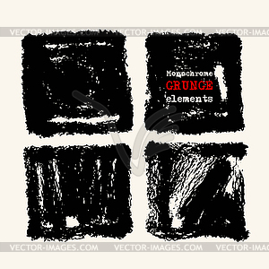 Set of black brush strokes - vector clip art