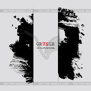 Grunge banner with an inky dribble strip with copy - vector image