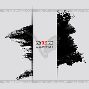 Grunge banner with an inky dribble strip with copy - vector image