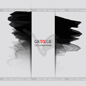 Grunge banner with an inky dribble strip with copy - vector image