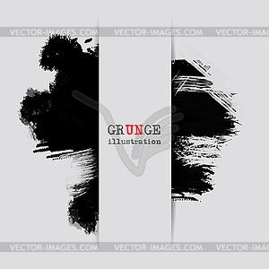 Grunge banner with an inky dribble strip with copy - vector image