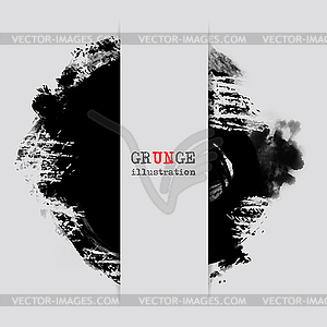 Grunge banner with an inky dribble strip with copy - vector image