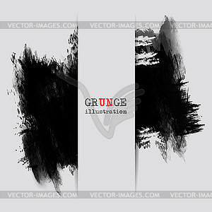 Grunge banner with an inky dribble strip with copy - color vector clipart