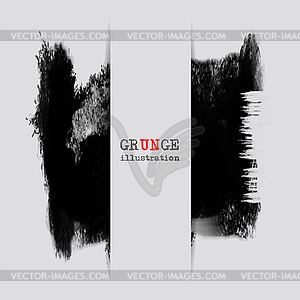 Grunge banner with an inky dribble strip with copy - vector image