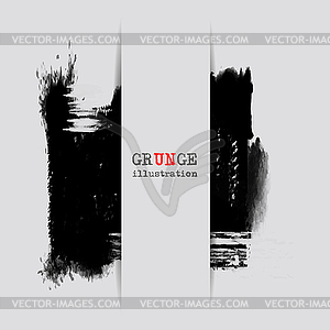 Grunge banner with an inky dribble strip with copy - vector image