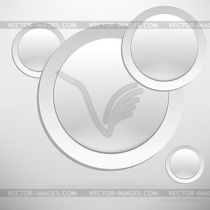 White circle plastic buttons background - vector image