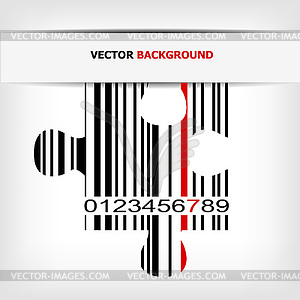 Barcode image with red strip - vector clipart / vector image