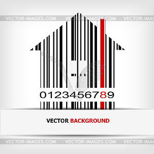 Barcode with red strip - vector image