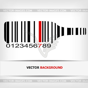 Barcode image with red strip - vector clip art