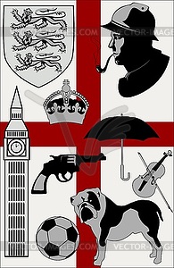 United Kingdom stereotypes set - vector image