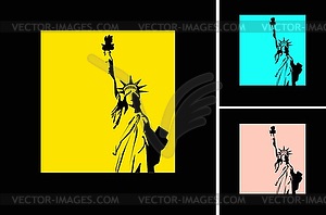 Retro Statue of Liberty background - vector image