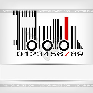 Barcode image with red strip - vector clipart