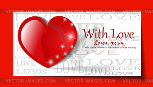 Heart of paper Valentines day card background - vector EPS clipart