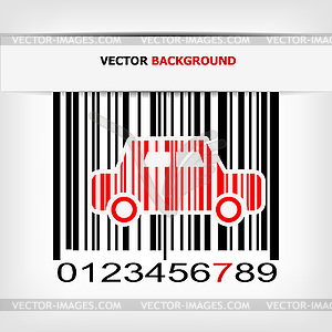 Barcode image with red strip - vector clipart