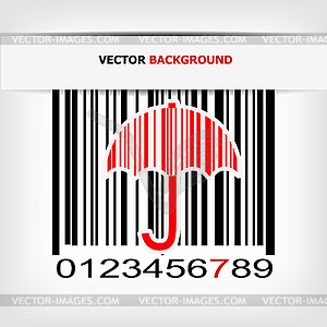 Barcode image with red strip - vector clipart