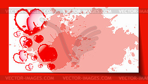 Heart of paper Valentines day card grunge background - vector clipart