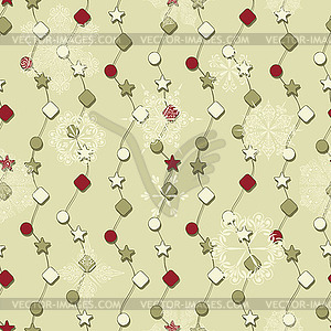 Зимние Бесшовный фон с рождественские украшения - рисунок в векторном формате