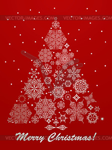 Christmas Greeting Card with Fir Tree - vector clipart