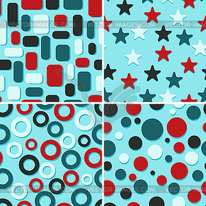 Four abstract seamless patterns - vector image