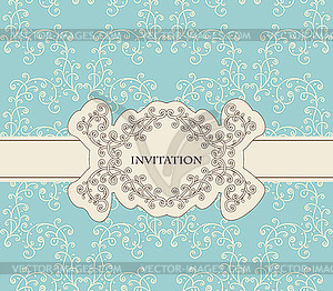 Invitation on Seamless Floral Pattern - vector image