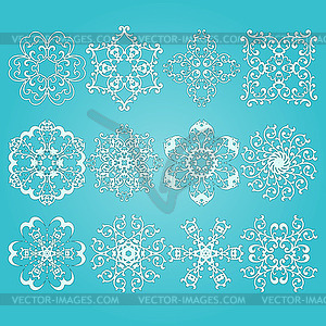 12 Snowflakes - vector clipart