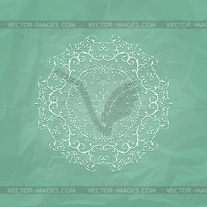 Lacy Napkin on Crumpled Paper - vector clipart