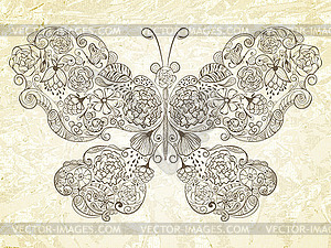 Butterfly Made of Flowers - vector image