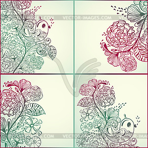 Spring Cards - vector clip art