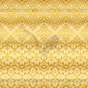 Seamless Golden Floral Patterns - vector image